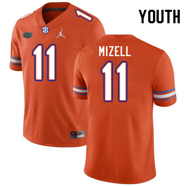 Youth #11 Aidan Mizell Florida Gators College Football Jerseys Stitched-Orange